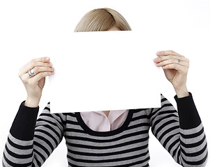 Image showing Woman holding a paper