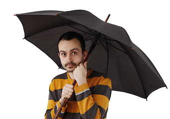 Image showing Man with umbrella