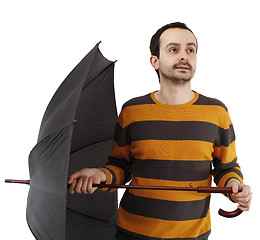 Image showing Man with umbrella