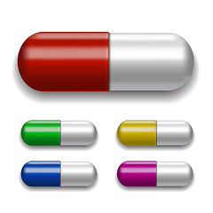 Image showing Medical pills set, different colors