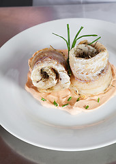 Image showing Salmon Rolls In Plate