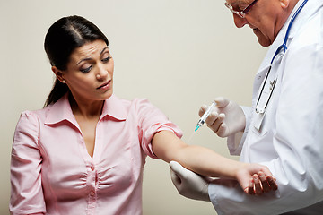 Image showing Woman Having Blood Test