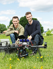 Image showing Engineers With Laptop And Digital Tablet By UAV