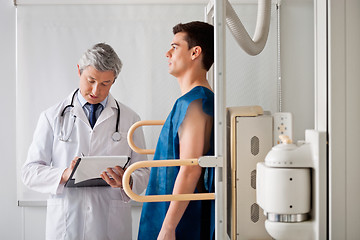 Image showing Male Patient Undergoing X-ray Test