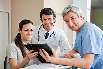 Image showing Medical Professionals Standing At Reception