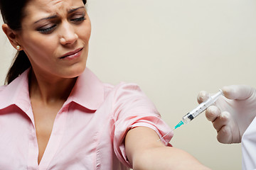 Image showing Female Receiving Injection