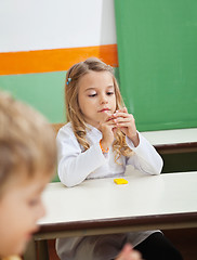 Image showing Girl Molding Clay In Classroom