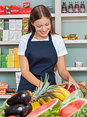 Image showing Woman Working At Grocery Store