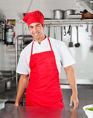 Image showing Chef Standing In Commercial Kitchen