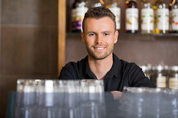 Image showing Handsome Male Barista At Coffeeshop