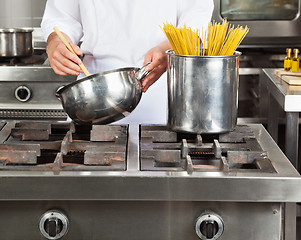 Image showing Chef Cooking Spaghetti