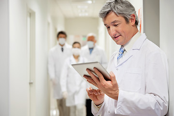 Image showing Doctor Holding Digital Tablet