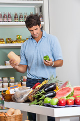 Image showing Man Shopping Vegetables In Supermarket