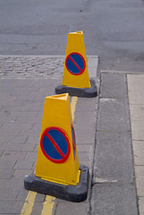 Image showing No parking cones