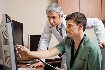 Image showing Doctor And Technician Working Together