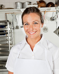 Image showing Happy Female Chef In Kitchen