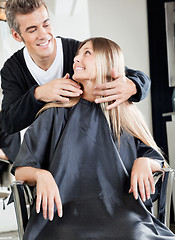 Image showing Hairstylist With Client In Salon