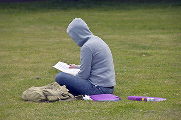 Image showing Hooded student