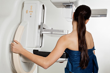 Image showing Woman Taking A Mammogram X-ray Test