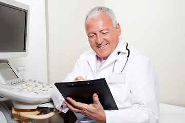 Image showing Radiologist Holding Clipboard