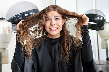 Image showing Frustrated Woman Pulling Her Hair