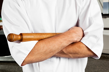 Image showing Male Chef With Rolling Pin