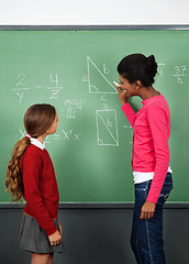 Image showing Female Teacher Teaching Mathematics To Schoolgirl