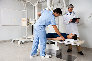 Image showing Young Male Patient Going Through X-ray Test