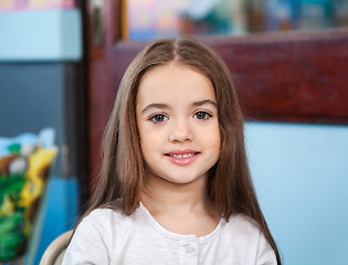 Image showing Cute Girl Smiling In Kindergarten