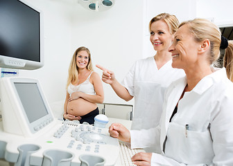 Image showing Gynecologists Performing Ultrasound Scan