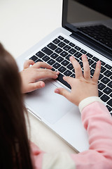 Image showing Girl Using Laptop In Classroom