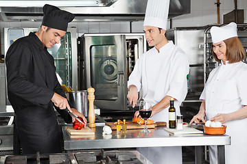 Image showing Chefs Working In Commercial Kitchen