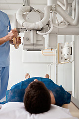 Image showing Technician Taking Patient's X-ray