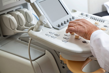 Image showing Radiologist Operating Ultrasonic Machine