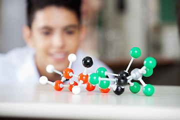 Image showing Molecular Structure On Desk