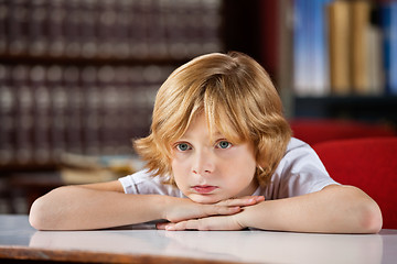 Image showing Bored Boy Looking Away