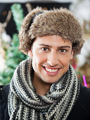 Image showing Handsome Young Man At Christmas Store