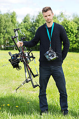 Image showing Engineer With UAV Drone And Remote Control