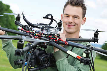 Image showing Engineer Holding UAV With Camera