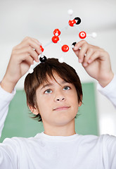 Image showing High School Student Looking At Molecular Structure