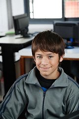 Image showing High School Student Smiling In Computer Class