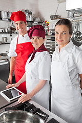 Image showing Happy Chefs With Digital Tablet