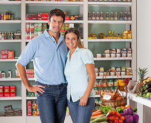 Image showing Couple Standing In Grocery Store