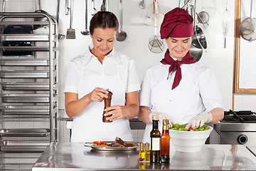 Image showing Female Chefs Preparing Food