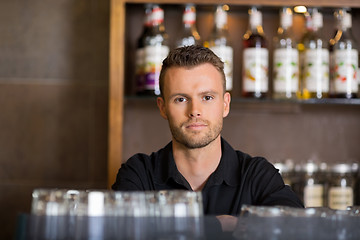 Image showing Confident Male Bartender At Cafe