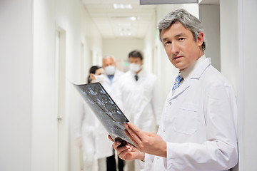 Image showing Radiologist Holding X-ray