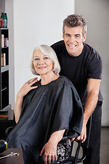 Image showing Happy Female Client And Hairdresser