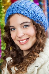 Image showing Beautiful Woman At Christmas Store