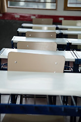 Image showing Empty Chairs At Desks