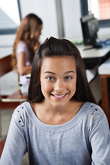 Image showing Female Student Smiling In Computer Class